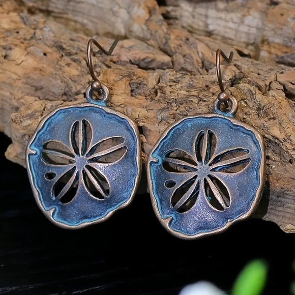 7 Pairs Turquoise Boho Rustic Geometric Earrings - Picture 3 of 9